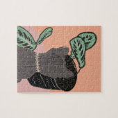 Puzzle Chat Tigre Gris Plantes Merci (Horizontal)