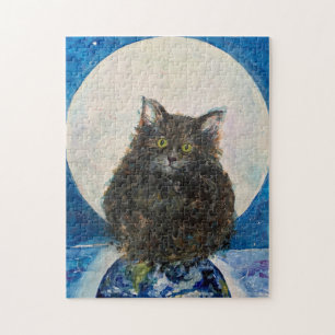 Puzzle Chat Tigré Tigre Chaton Maureen Girard Lune Nuit