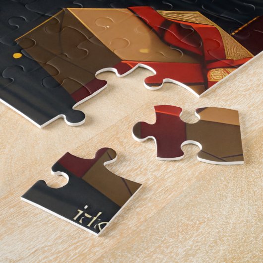 Puzzle Chat Tuxedo Avec Cheminée Cadeaux De Noël (Côté)