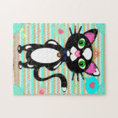 Puzzle Chat Tuxedo Avec Jouets Souris (Horizontal)