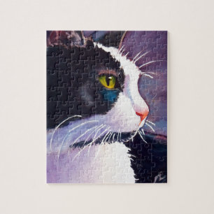 Puzzle Chat Tuxedo Noir dans l'humeur orageuse