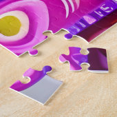 Puzzle Chat Tuxedo noir et blanc sur un coussin (Côté)