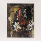 Puzzle Chat vintage Noir Et Blanc Avec Chatons (Vertical)