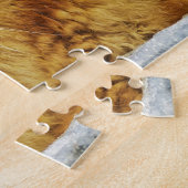 Puzzle Chat viril orange aux cheveux longs pelucheux (Côté)