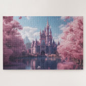 Puzzle Château de conte de fées avec des fleurs de cerisi (Horizontal)