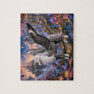 Puzzle Château de fantaisie de licorne ailée enchantée 11