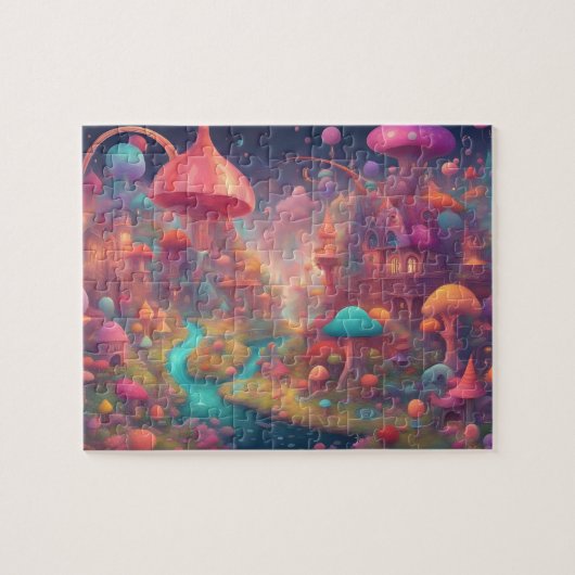 Puzzle Château de l'Aquarelle Colorée Mondiale Imaginaire (Horizontal)