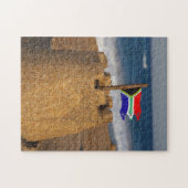 Puzzle Château de Sable Avec Drapeau Sud-Africain, Umhlan (Horizontal)