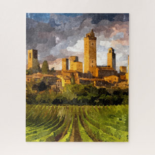 Puzzle Château de Toscane coloré Aquarelle peinture d'art