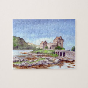 Puzzle Château d'Eilean Donan Peinture aquarelle