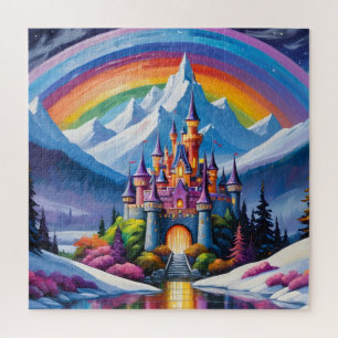 Puzzle Château en arc-en-ciel enchanté