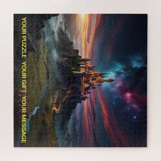 Puzzle "Château enchanté sous ciel étoilé" (Horizontal)