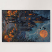 Puzzle Château gothique de Doberman Artwork d'Halloween (Horizontal)