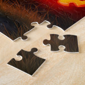 Puzzle Château gothique de Doberman Artwork d'Halloween (Côté)