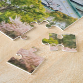 Puzzle Château Himeji avec fleurs de cerisiers (Côté)