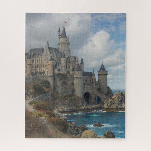 Puzzle Château médiéval au bord de la mer (Vertical)