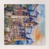 Puzzle Château Renaissance dans les montagnes. Technologi (Horizontal)