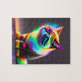 Puzzle Chaton avec lumières néon, Chat (Horizontal)