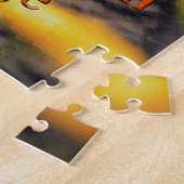 Puzzle Chaton Gris Papillon Orange (Côté)