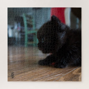 Puzzle Chaton noir de près