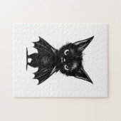 Puzzle Chaton Noir Grumpy Halloween En Costume De Chat (Horizontal)