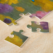Puzzle Chaton orange blanc Papillon coloré (Côté)