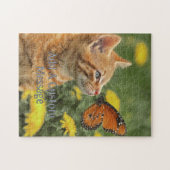 Puzzle Chaton orange Papillon orange (Horizontal)