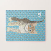 Puzzle Chaton tigré 11 x 14 Bleu (Horizontal)