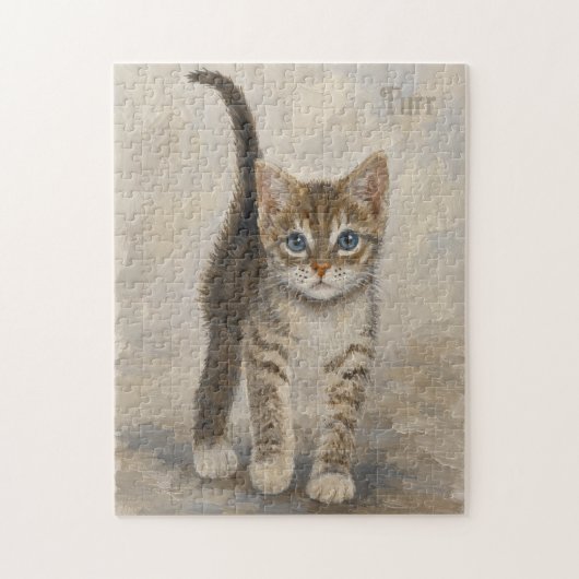 Puzzle Chaton tigré avec arrière-plan (Vertical)