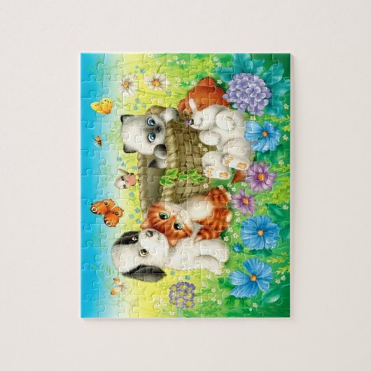 Puzzle Chatons Et Chiens (Vertical)