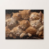 Puzzle chatons orange dormant dans une pile (Horizontal)