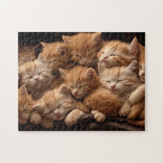 Puzzle chatons orange dormant dans une pile (Horizontal)
