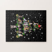 Puzzle Chats amusants Arbre de Noël Ornement Décor Cadeau (Horizontal)