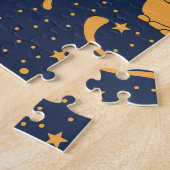 Puzzle Chats amusants, étoiles, motif spatial. (Côté)