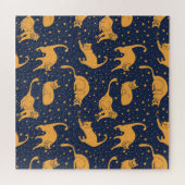 Puzzle Chats amusants, étoiles, motif spatial. (Horizontal)