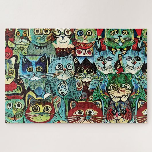 Puzzle Chats Anthropomorphes Victoriens Aux Couleurs Terr (Horizontal)