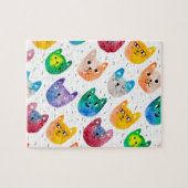 Puzzle Chats aquarelles et amis (Horizontal)