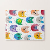 Puzzle Chats aquarelles et amis (Horizontal)