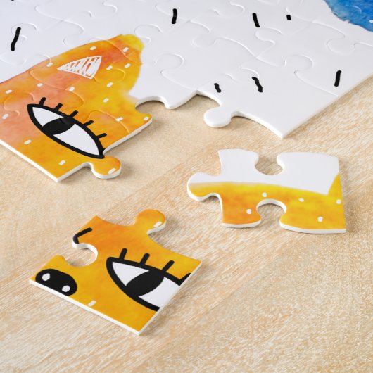 Puzzle Chats aquarelles et amis (Côté)