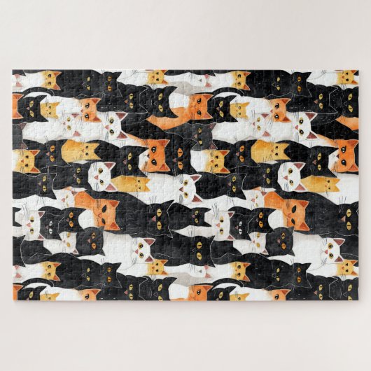 Puzzle Chats blancs orange noirs (Horizontal)