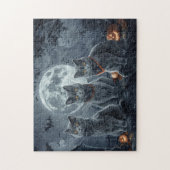 Puzzle Chats Bleus Russes Halloween Effrayant (Vertical)