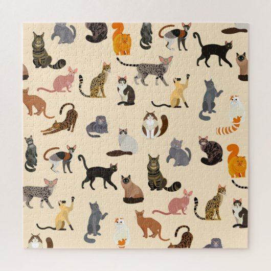 Puzzle Chats colorés : Différentes races Motif (Vertical)