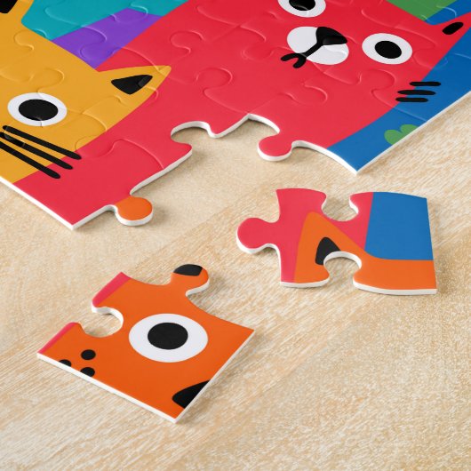 Puzzle Chats colorés motif (Côté)