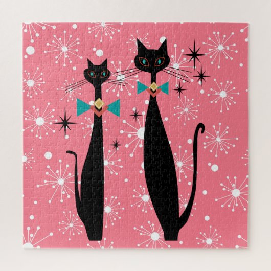 Puzzle Chats Cool modernes de l'ère rétro atomique du mil (Vertical)