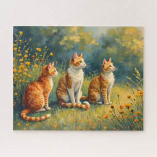 Puzzle Chats Curieux dans le Jardin