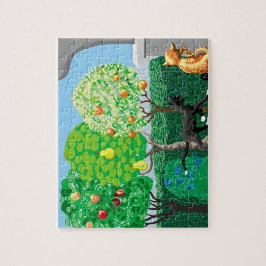 Puzzle chats dans le jardin (Vertical)