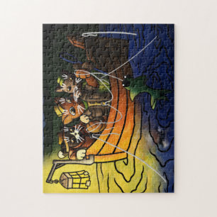 Puzzle Chats de pêche nocturne