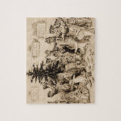 Puzzle Chats décorant l'arbre de Noël par Louis Wain (Vertical)