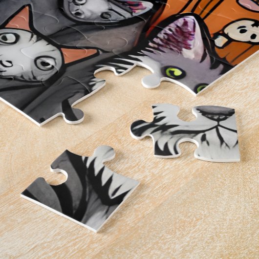 Puzzle Chats d'Halloween (Côté)