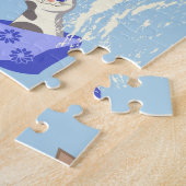 Puzzle Chats en boîte et gouttes de lait sur bleu (Côté)